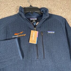 Patagonia Mens Better Sweater Rib Knit 1/4 Zip Navy Blue Fleece Small NWT